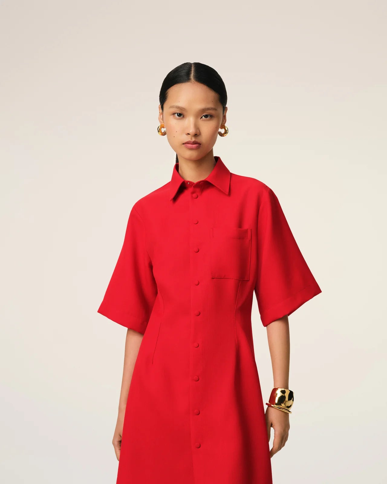 Ami Short Sleeve Shirt Dress