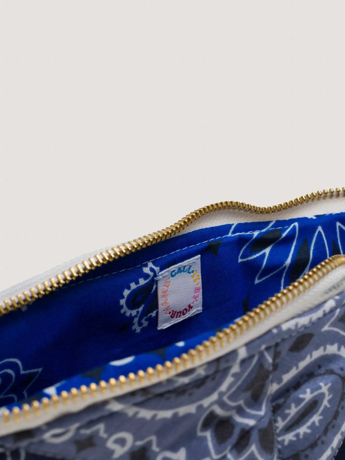 Call it by your name Zipped Quilted Pouch - Patchwork