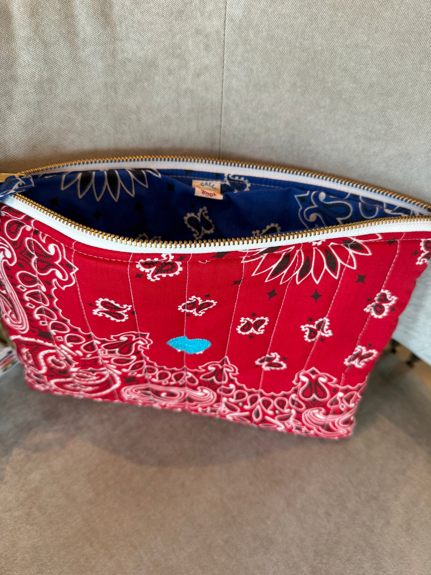 Call It By Your Name Zipped Quilted Pouch