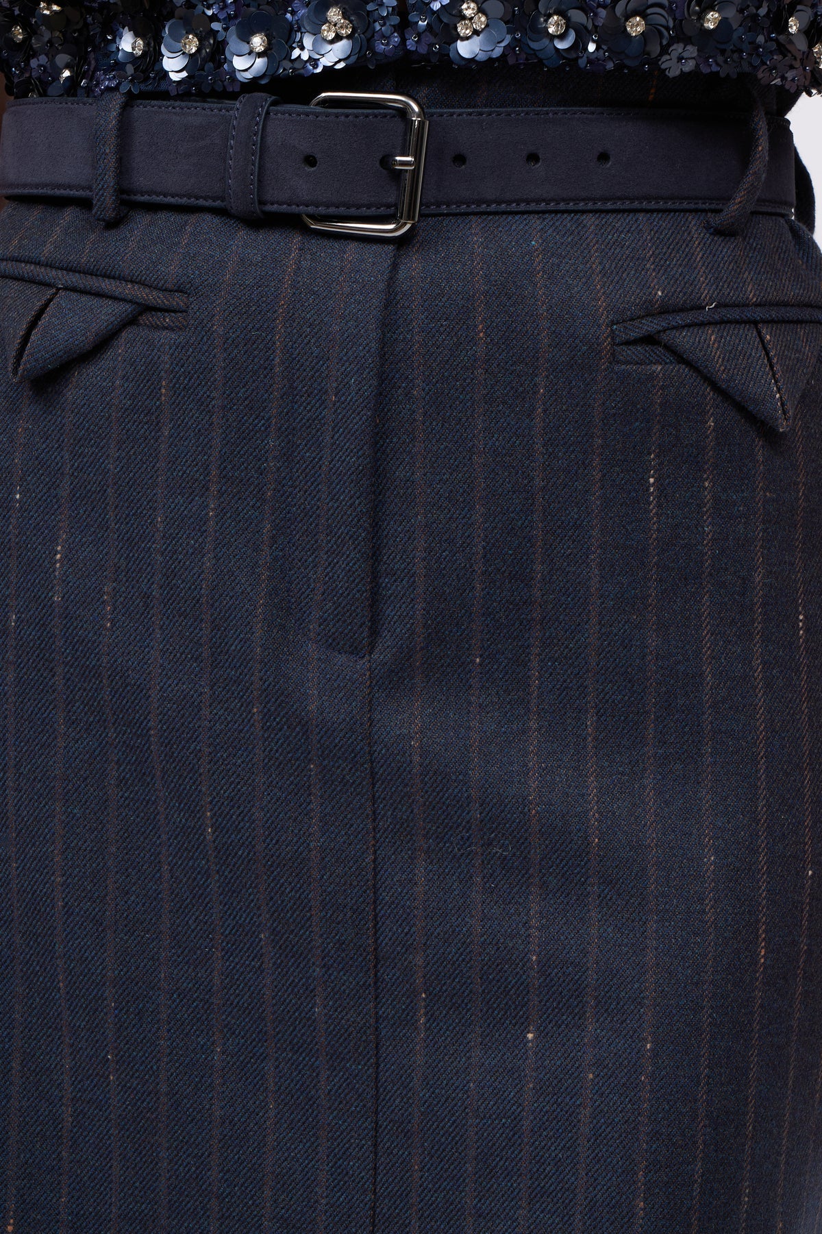 Paul & Joe Sixtine Striped Wool Twill Pencil Skirt