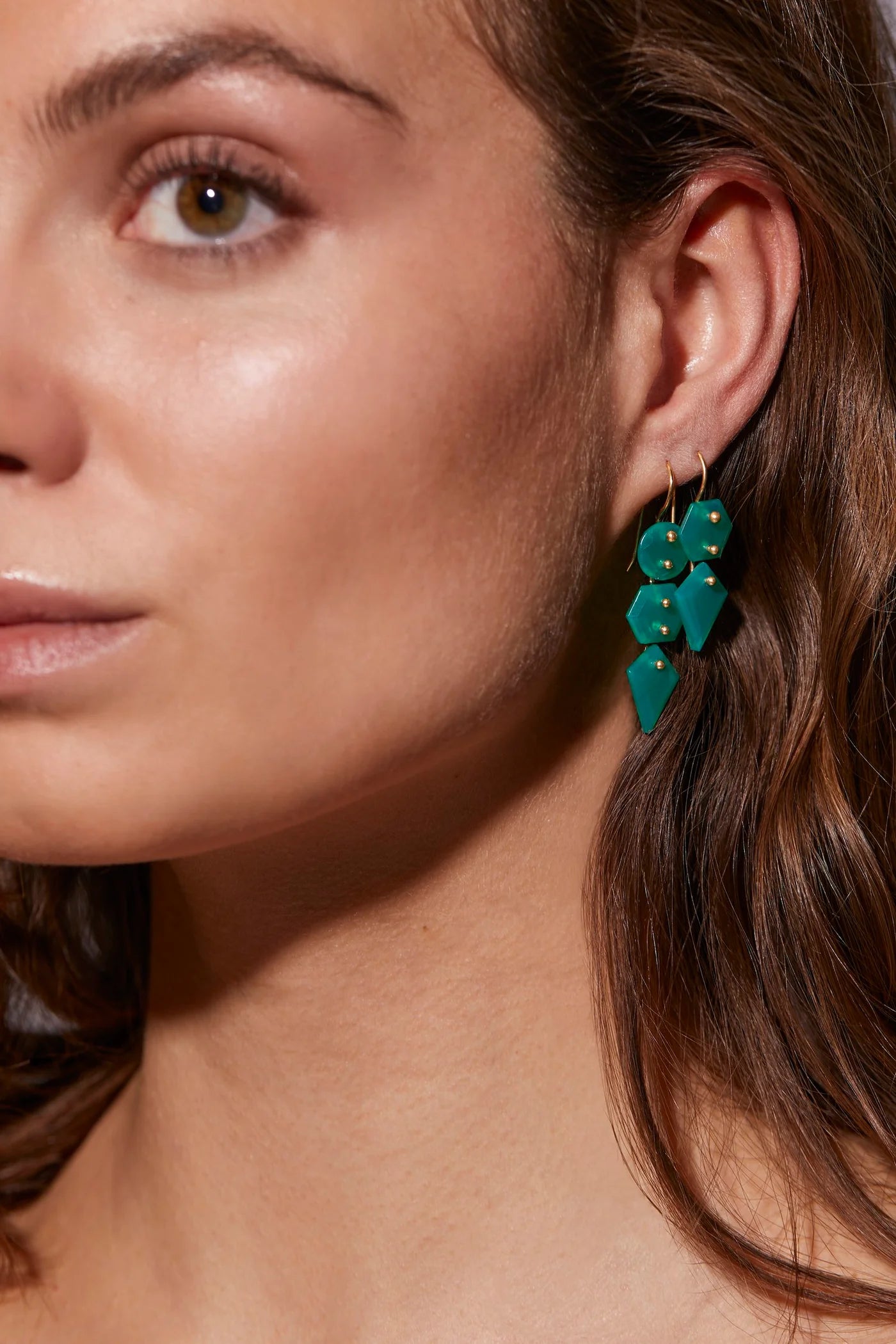 Ivarene Ewing Earrings - Green Onyx - Small