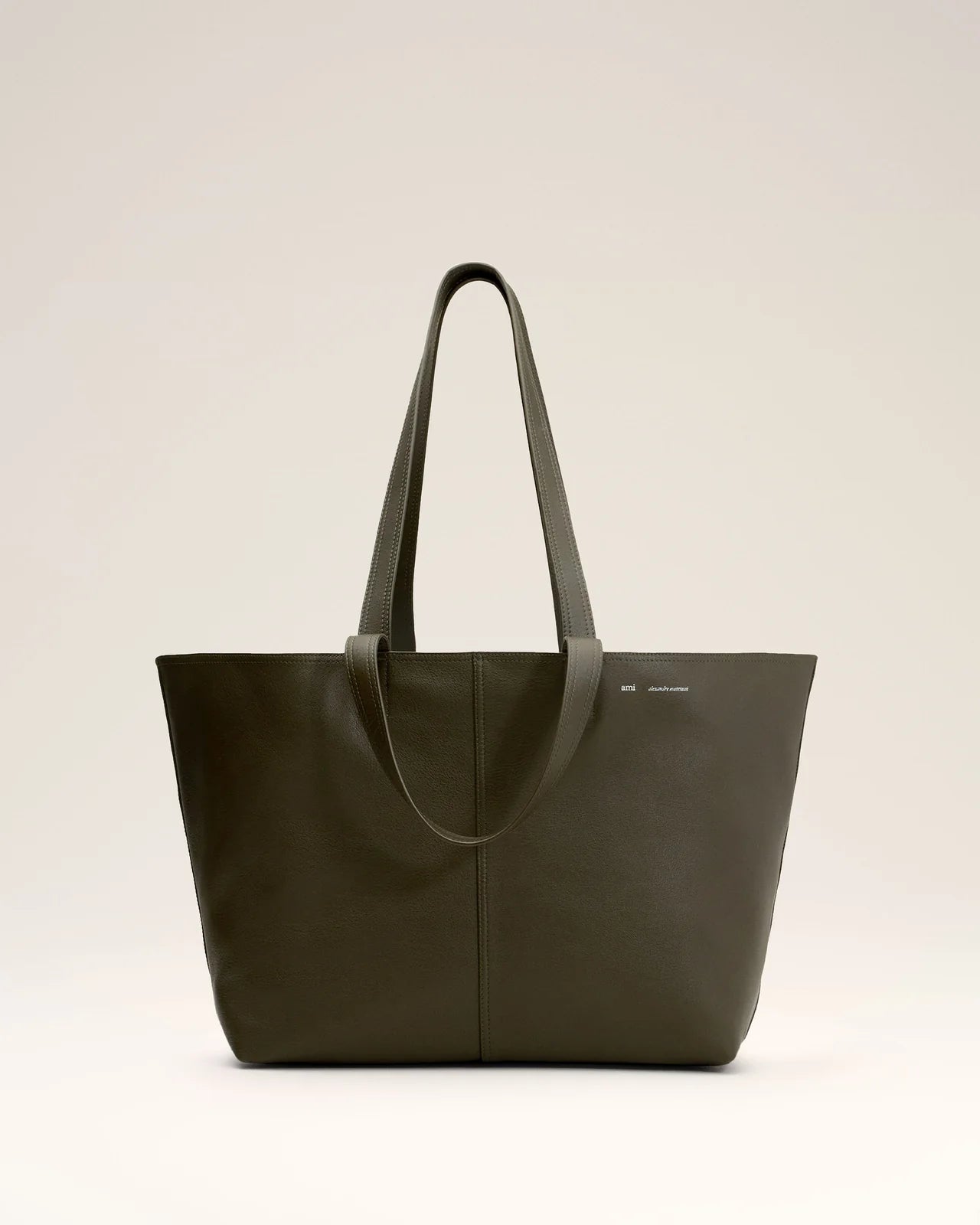 Ami Leather Midi Tote Bag