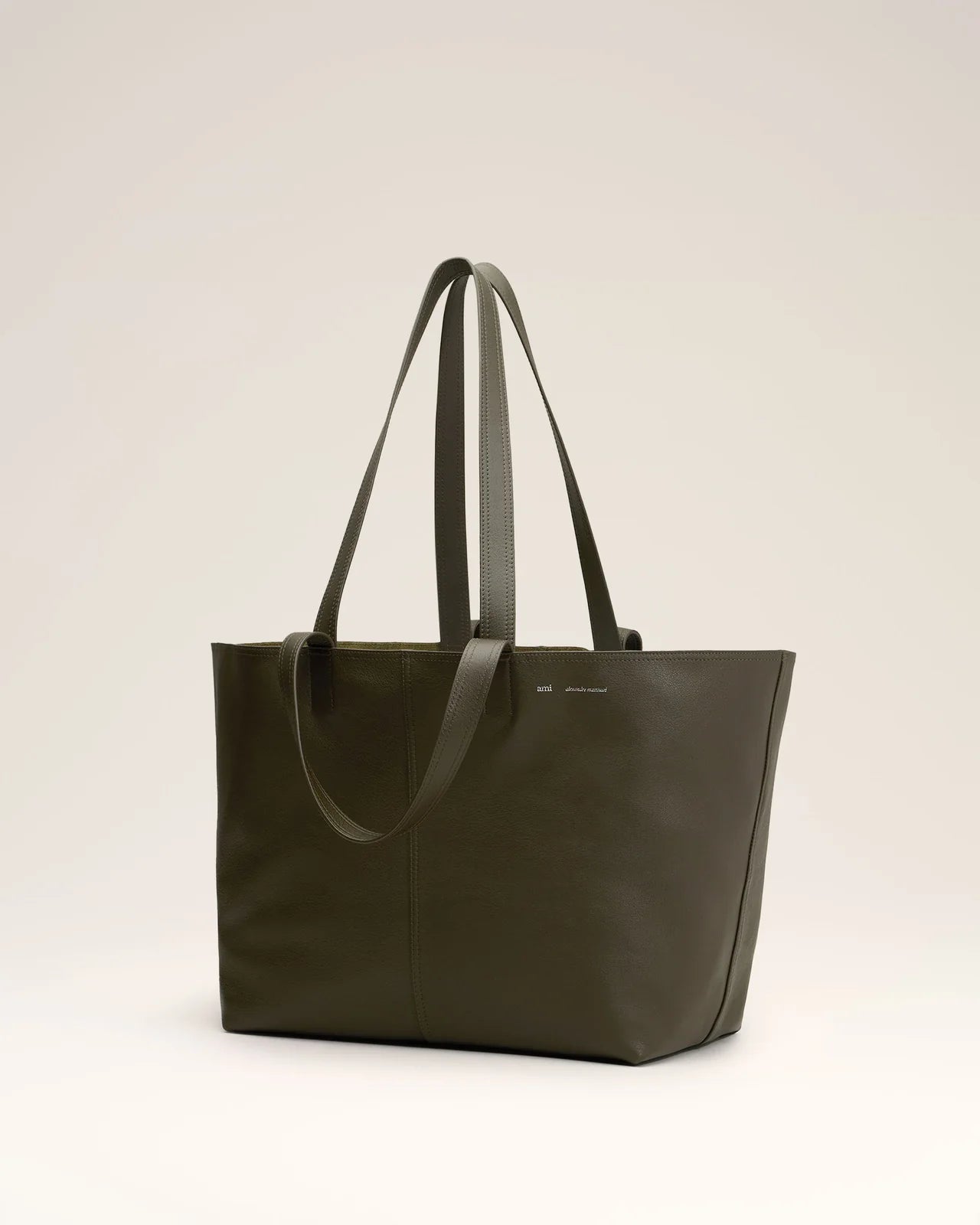 Ami Leather Midi Tote Bag