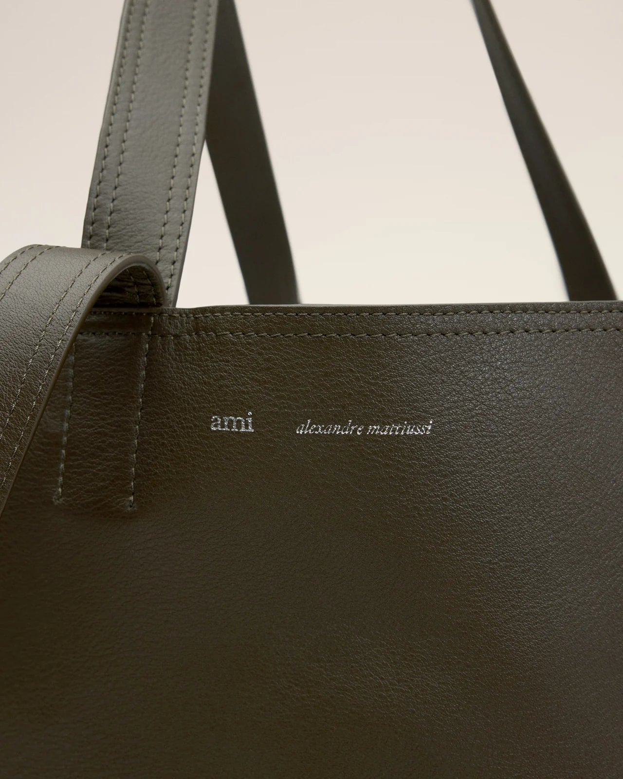 Ami Leather Midi Tote Bag