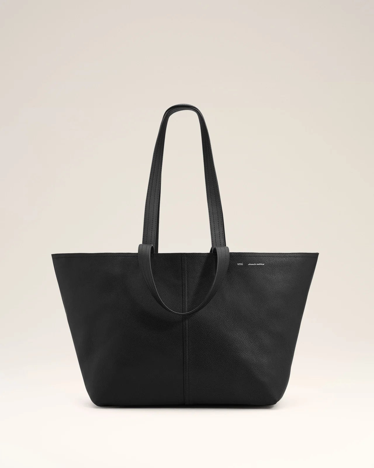 Ami Leather Midi Tote Bag