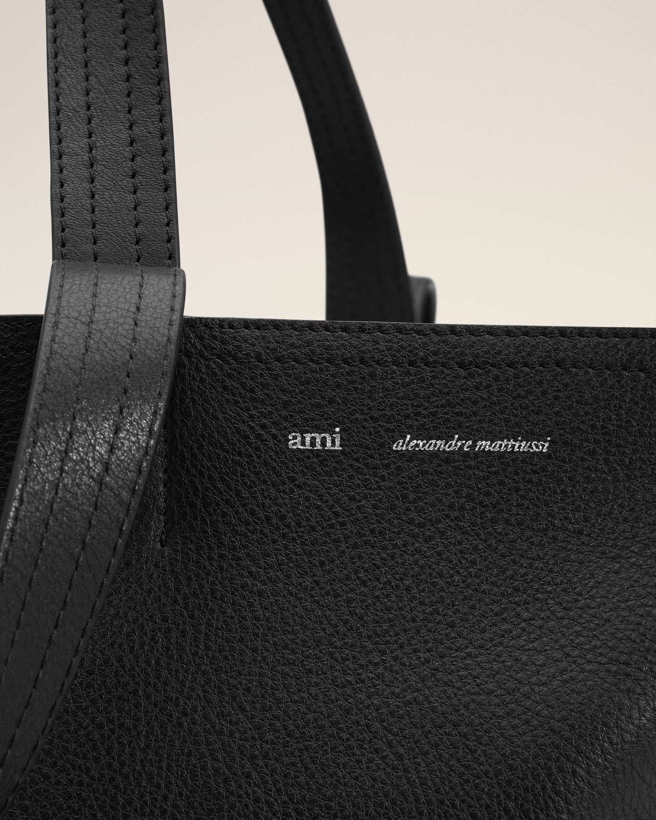 Ami Leather Midi Tote Bag