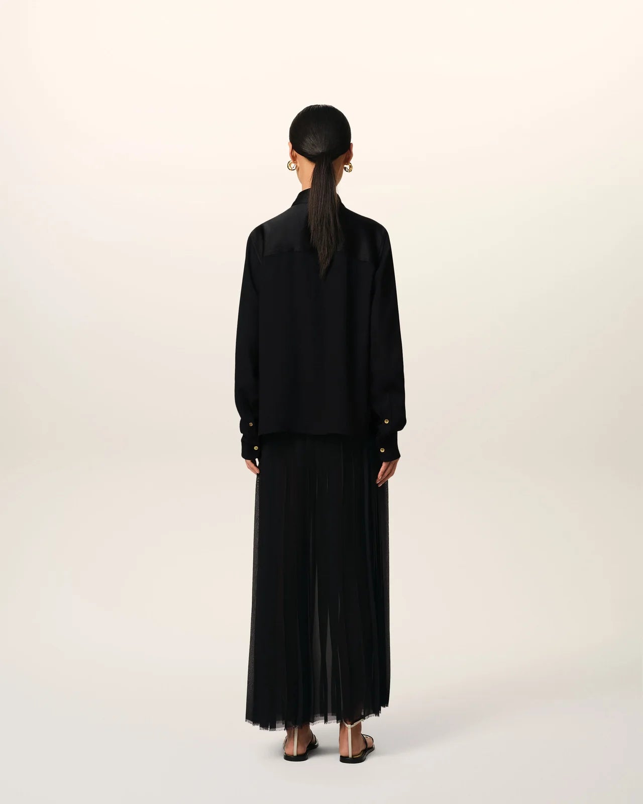 Ami Black Contrasted Long Sleeve Shirt