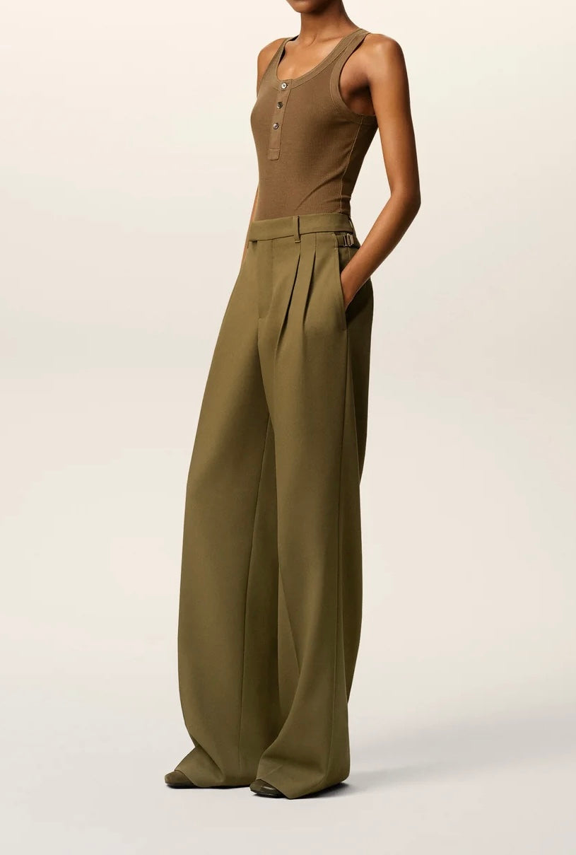 Ami Wool Tabs Wide Trousers