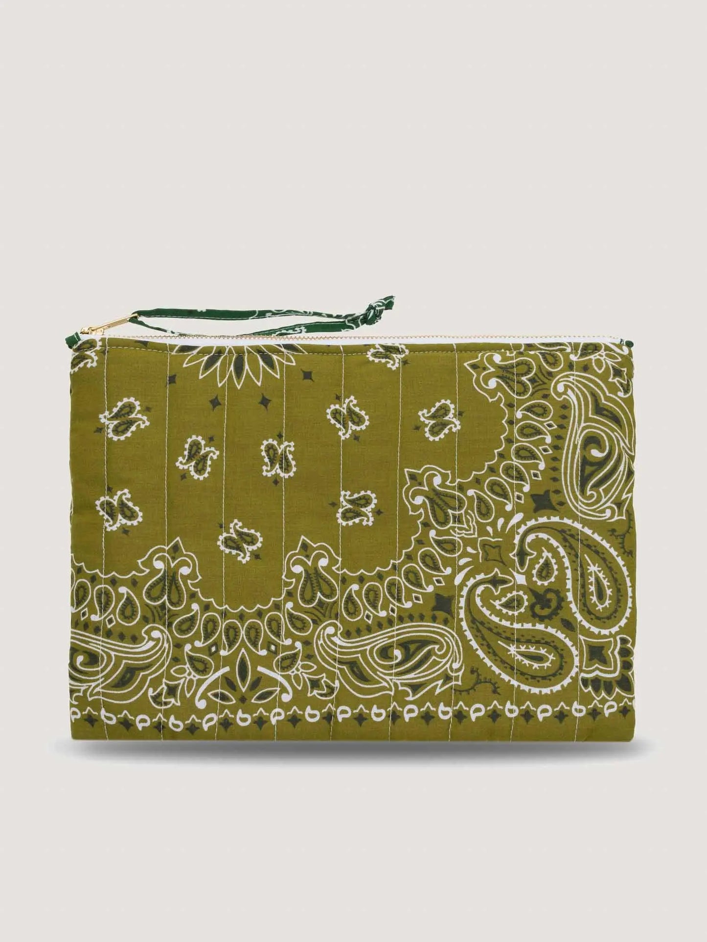 Call It By Your Name Zipped Quilted Pouch - Clover