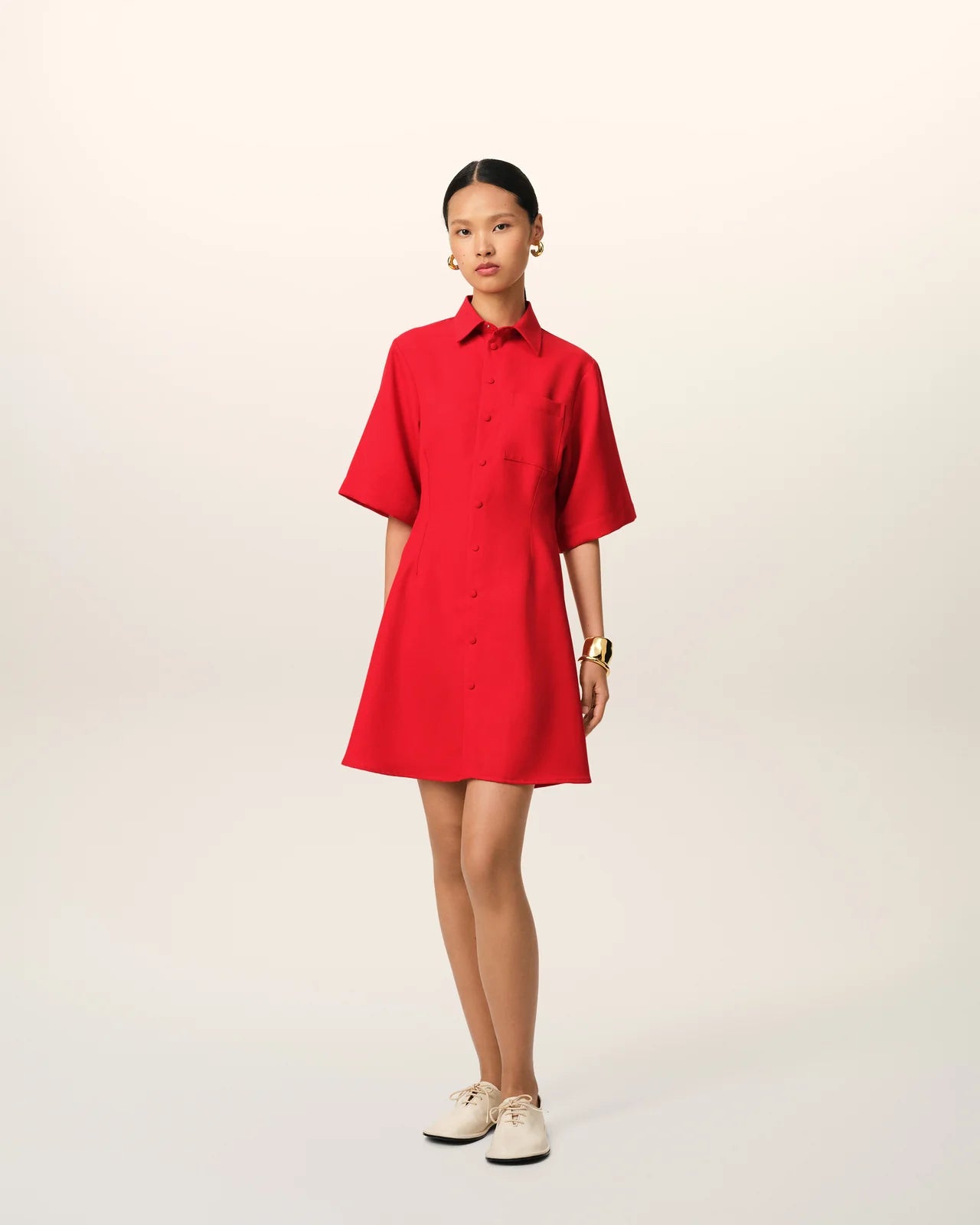 Ami Short Sleeve Shirt Dress