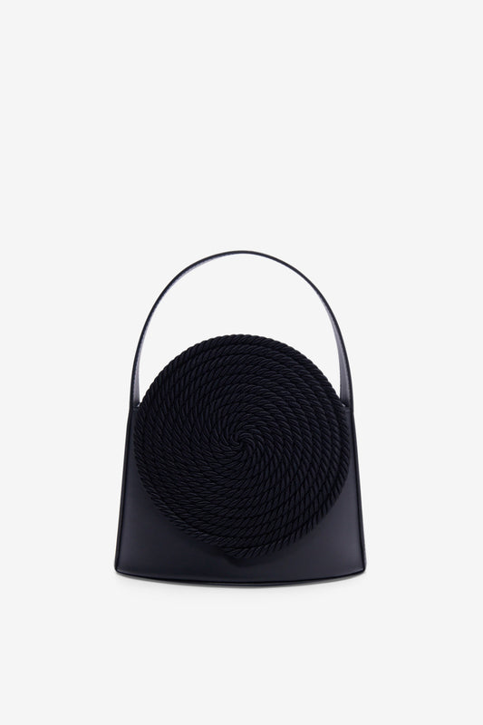 DESTREE Gunther Black Leather Bag with Passementerie Detail