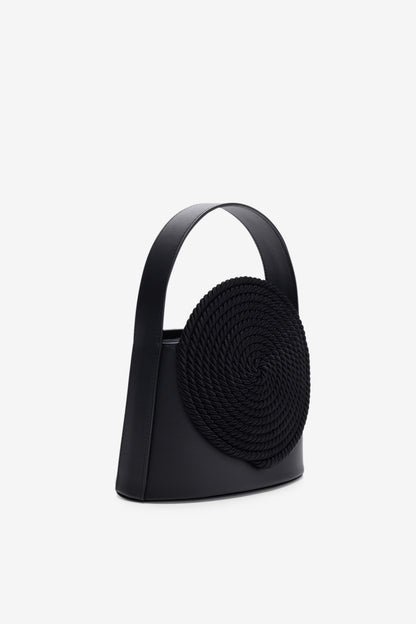 DESTREE Gunther Black Leather Bag with Passementerie Detail