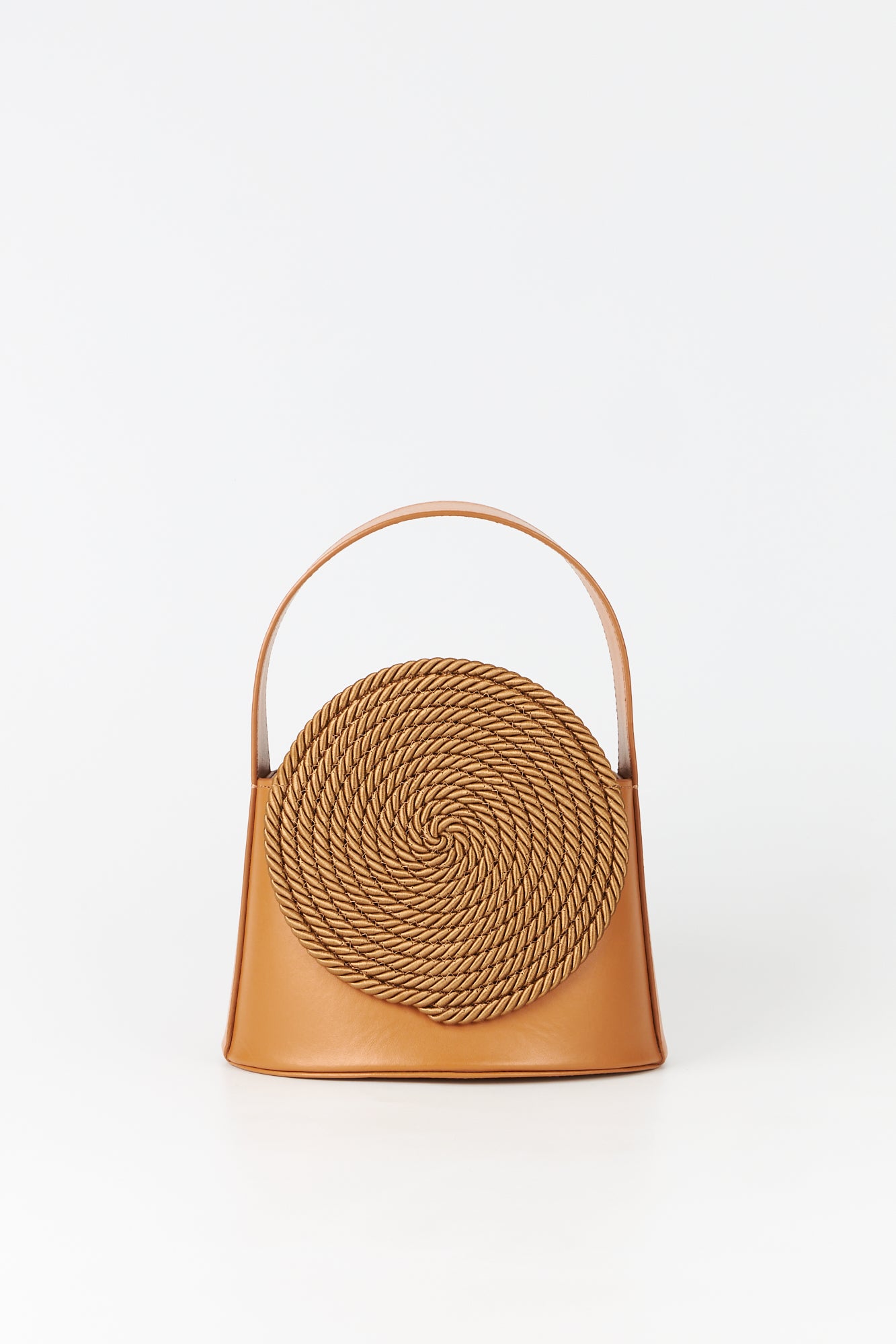 DESTREE Gunther Tabacco Leather Bag with Passementerie Detail