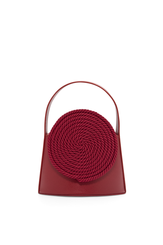 DESTREE Gunther Red Leather Bag with Passementerie Detail