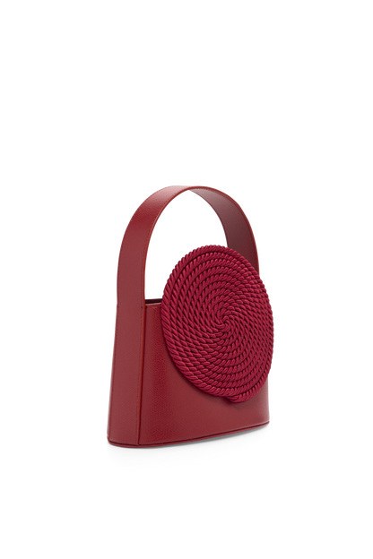 DESTREE Gunther Red Leather Bag with Passementerie Detail