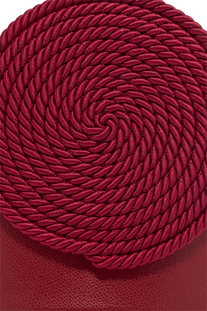 DESTREE Gunther Red Leather Bag with Passementerie Detail