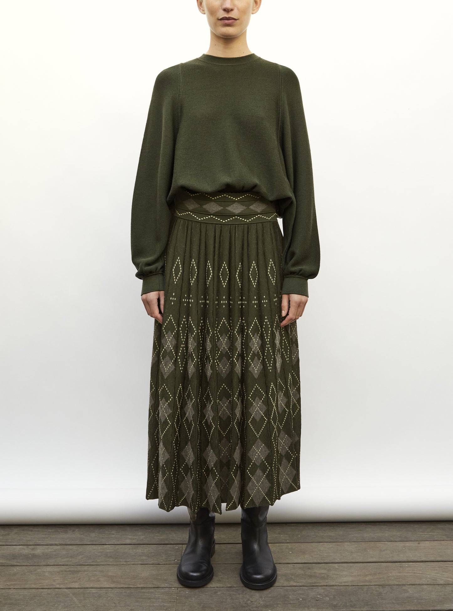 Molli Famous Fluid Argyle Knit Skirt
