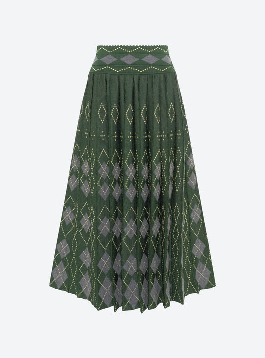 Molli Famous Fluid Argyle Knit Skirt