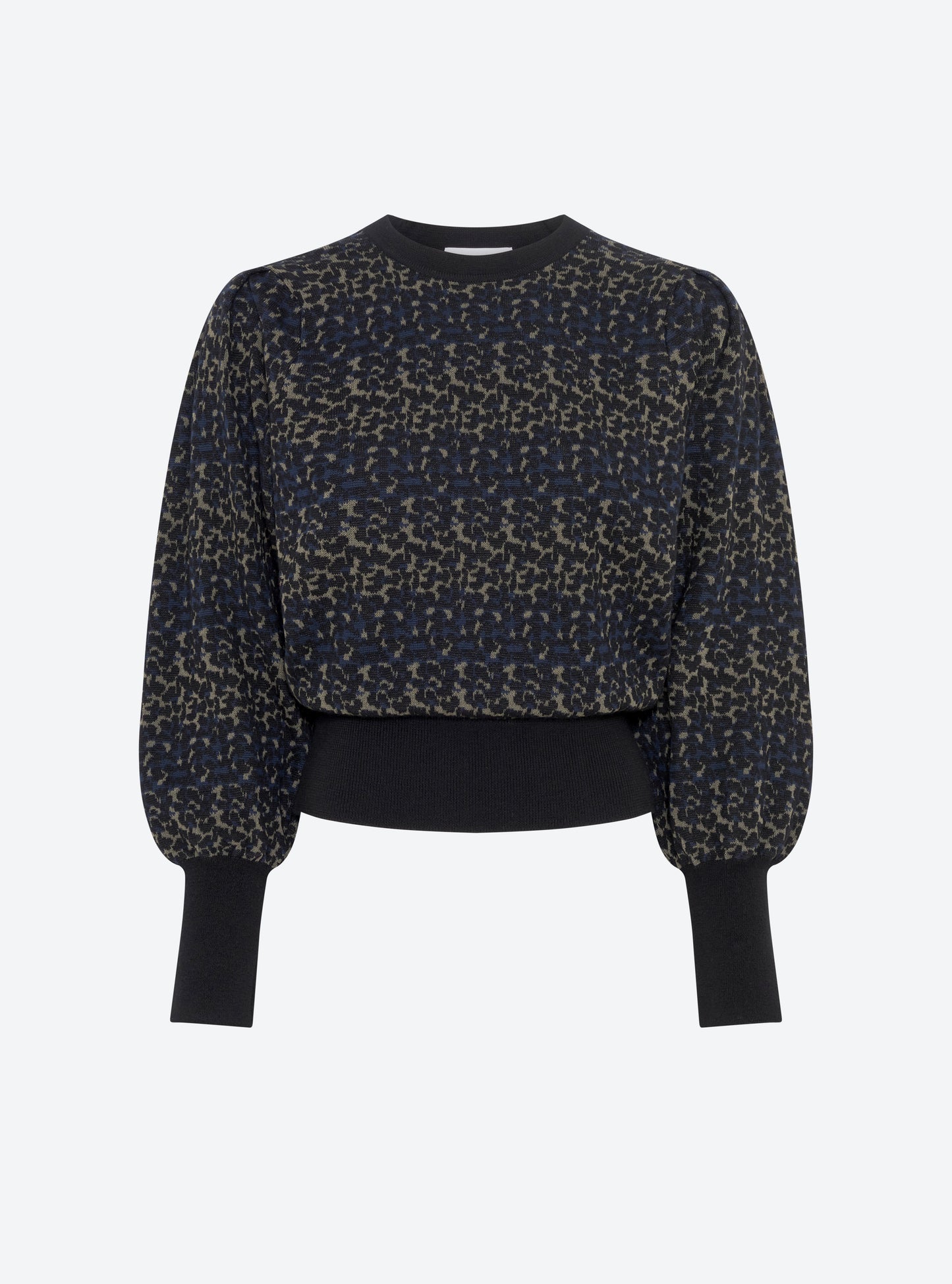 Molli Felin Fine Knit Top in Leopard Jacquard