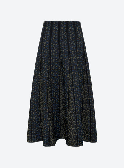 Molli Feline Knit Skirt in Leopard Jacquard