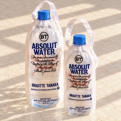 Small and big Brigitte Tanaka Absolute Water bottle bags holding water bottles