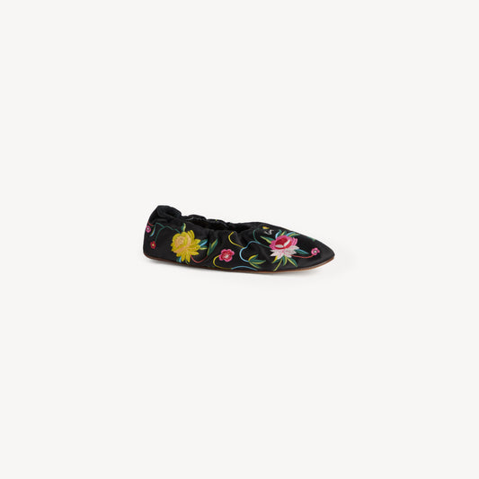 Kenzo Ballet Ballerinas in Emboidered Satin