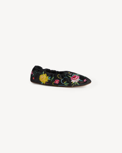 Kenzo Ballet Ballerinas in Emboidered Satin