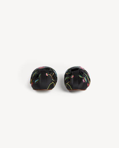 Kenzo Ballet Ballerinas in Emboidered Satin