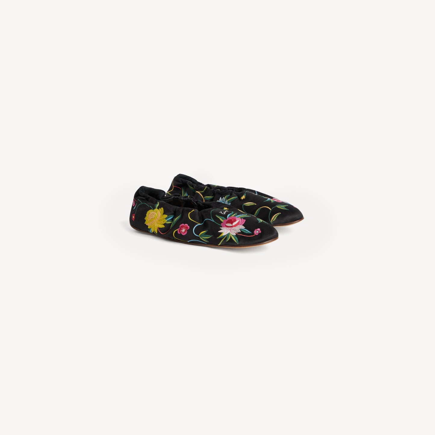 Kenzo Ballet Ballerinas in Emboidered Satin