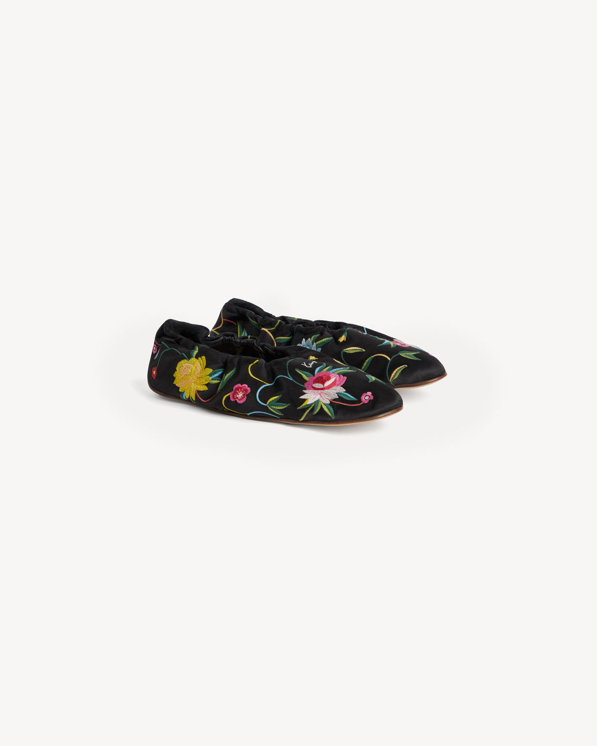 Kenzo Ballet Ballerinas in Emboidered Satin