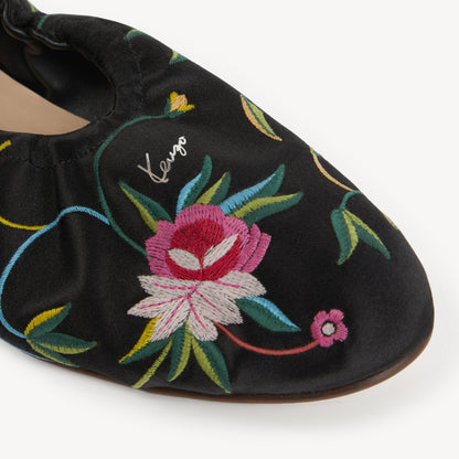 Kenzo Ballet Ballerinas in Emboidered Satin