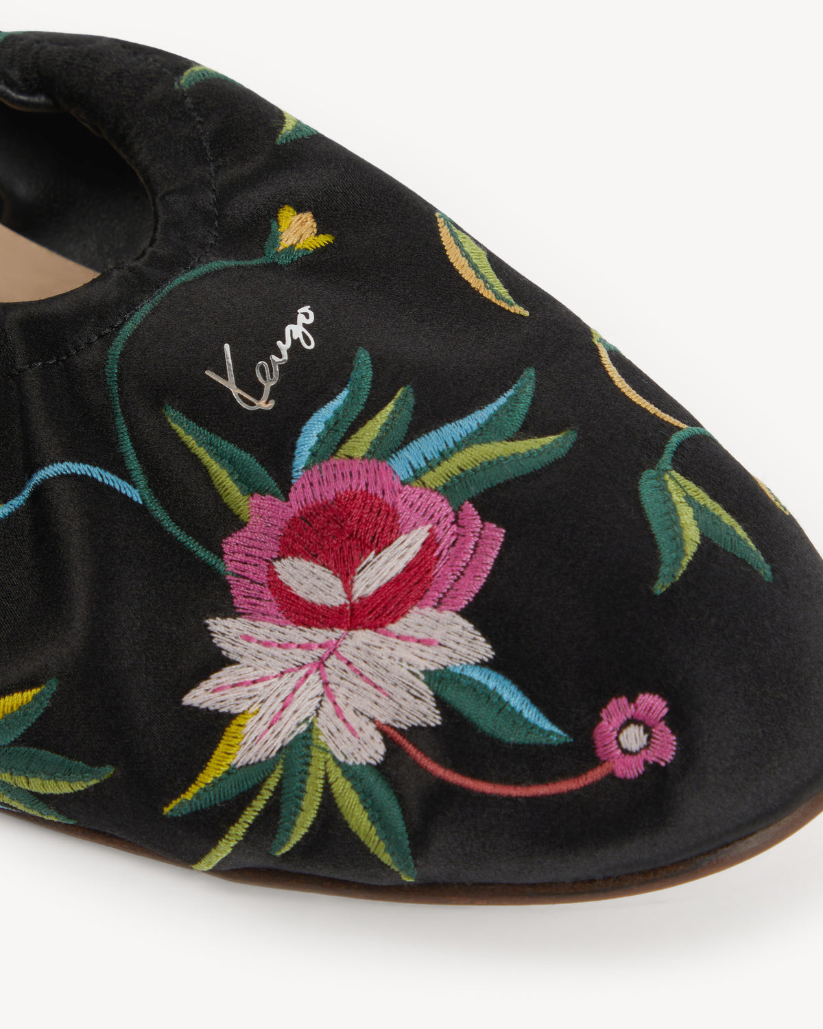 Kenzo Ballet Ballerinas in Emboidered Satin