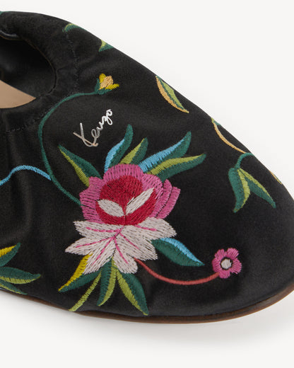 Kenzo Ballet Ballerinas in Emboidered Satin