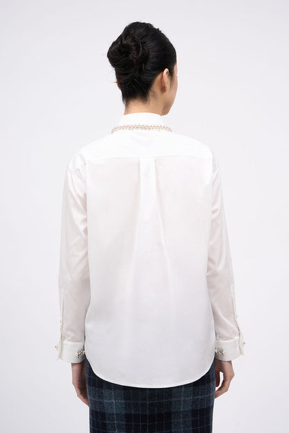 Back view of the Paul & Joe Carla white poplin shirt