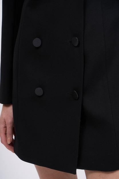 Detail of the satin-covered buttons on the Paul & Joe Karmen coat dress