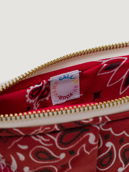 Call it by your name Zipped Quilted Pouch - Patchwork