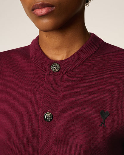 Ami Crewneck Cardigan with contrasted Ami de Coeur