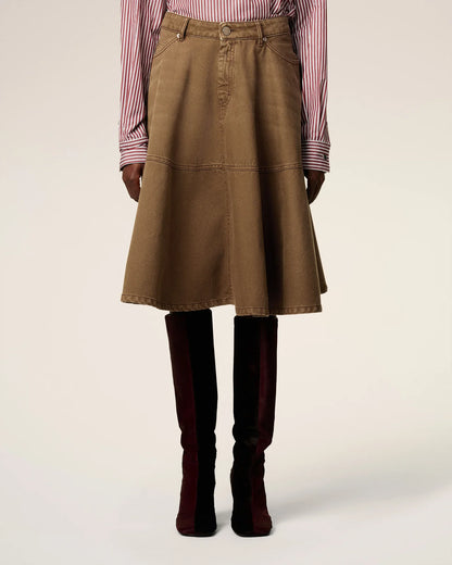 Ami Cotton Midi Skirt