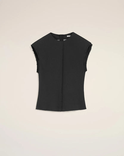 Ami Sleeveless Raw Edge Details Top