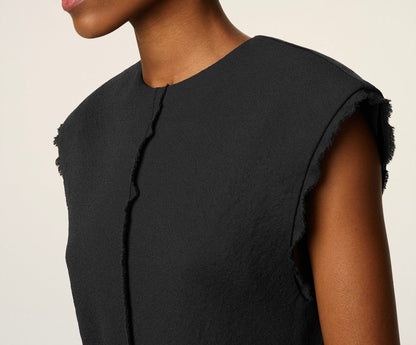 Ami Sleeveless Raw Edge Details Top