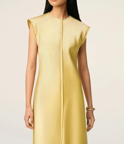 Ami Long Dress with Raw Edge Details