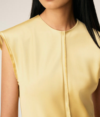 Ami Long Dress with Raw Edge Details