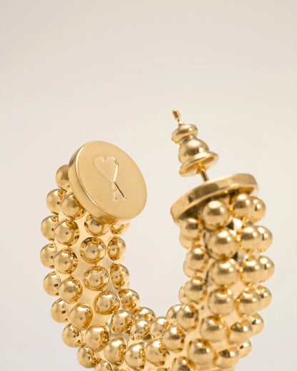 Ami Gold Brass Pearl Earrings