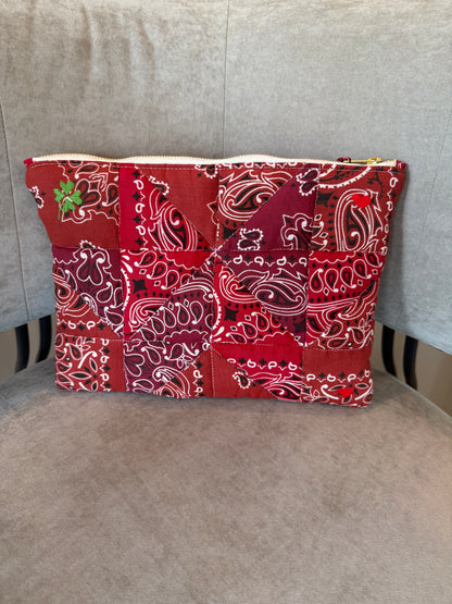 Call it by your name Zipped Quilted Pouch - Patchwork