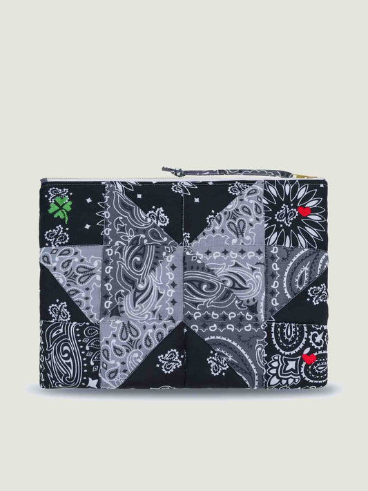Call it by your name Zipped Quilted Pouch - Patchwork