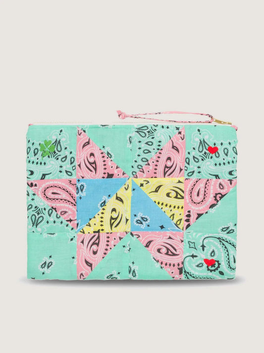 Call it by your name Zipped Quilted Pouch - Patchwork