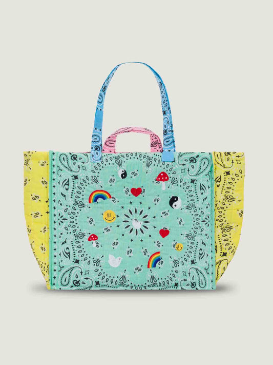 Call It By Your Name Maxi Quilted Tote Bag - Multi Emojis