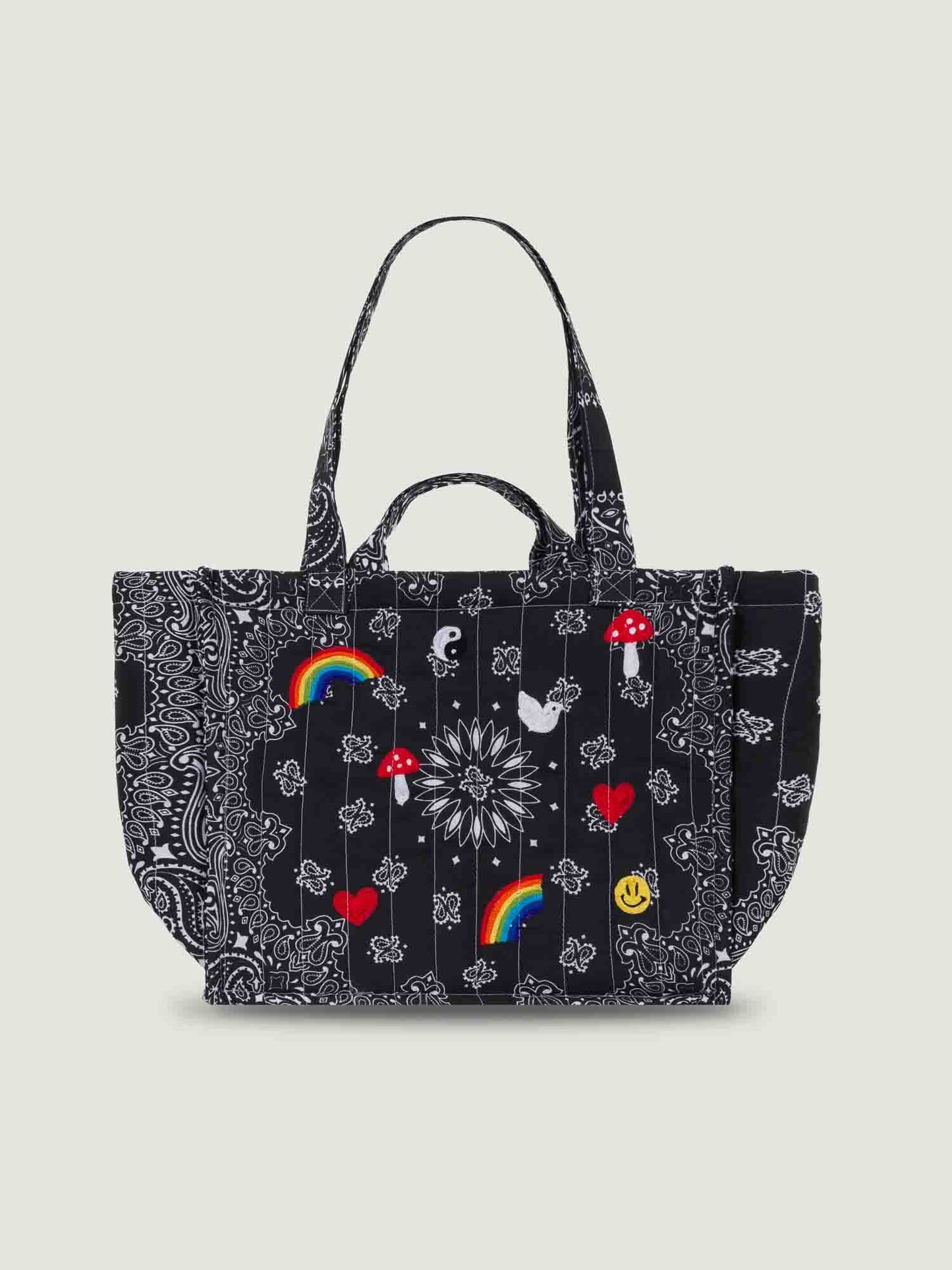 Call It By Your Name Medium Quilted Tote Bag - Multi Emojis