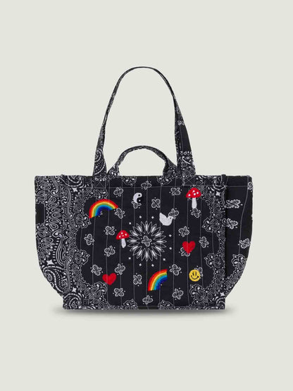 Call It By Your Name Medium Quilted Tote Bag - Multi Emojis