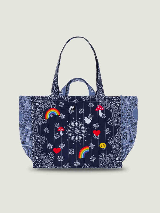 Call It By Your Name Medium Quilted Tote Bag - Multi Emojis